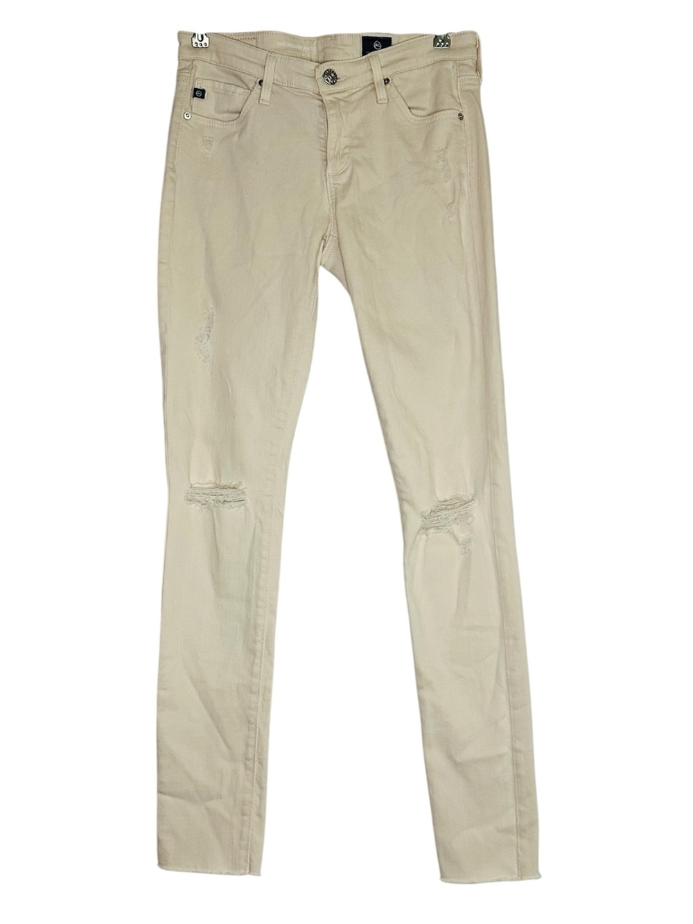 Ag Adriano Legging Ankle Jeans Size 25R Blush Pink Distressed Skinny Raw Hem